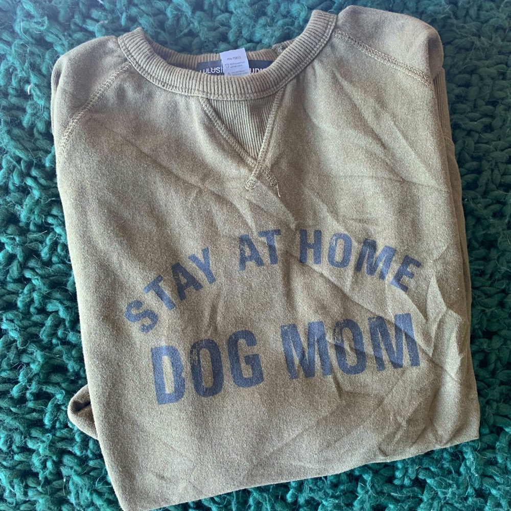 Green Stay at Home Dog Mom crewneck